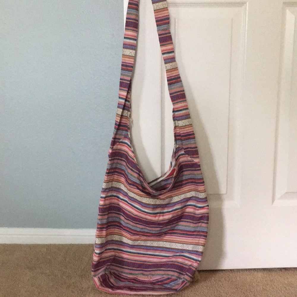 Large multicolored canvas crossbody